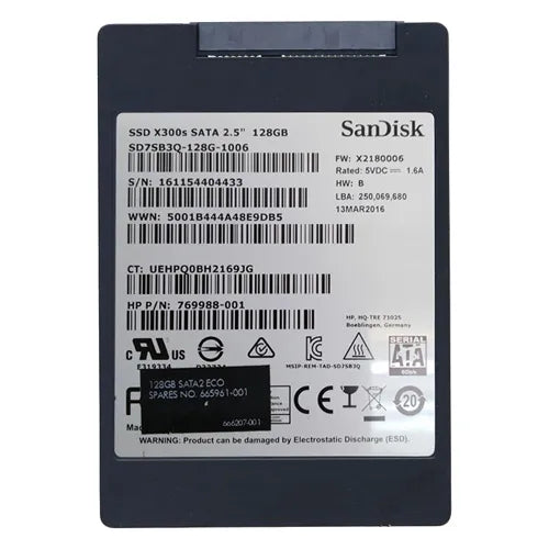 SD7SB3Q128G1006 SanDisk X300s 128GB Multi-Level Cell SATA 6Gb/s 2.5-Inch Solid State Drive