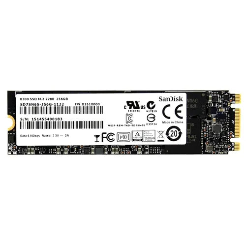 SD7SN6S-256G-1122 SanDisk X300 Series 256GB SATA 6Gb/s M.2 2280 Solid State Drive