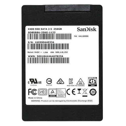SD8SB8U-256G-1122 SanDisk X400 Series 256GB SATA 6Gb/s 2.5-Inch Solid State Drive