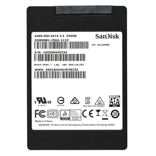 SD8SB8U256G1122 SanDisk X400 256GB Triple-Level Cell SATA 6Gb/s 2.5-Inch Solid State Drive