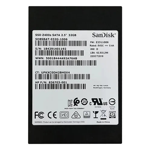 SD8SBAT-032G-1006 SanDisk 32GB SATA 6Gb/s 2.5-Inch Solid State Drive