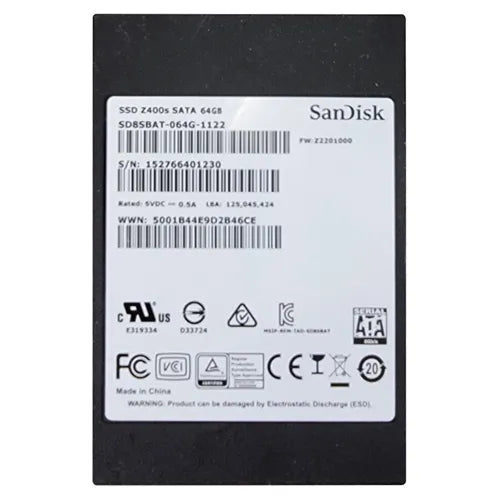 SD8SBAT-064G-1122 SanDisk Z400s Series 64GB SATA 6Gb/s 2.5-Inch Solid State Drive