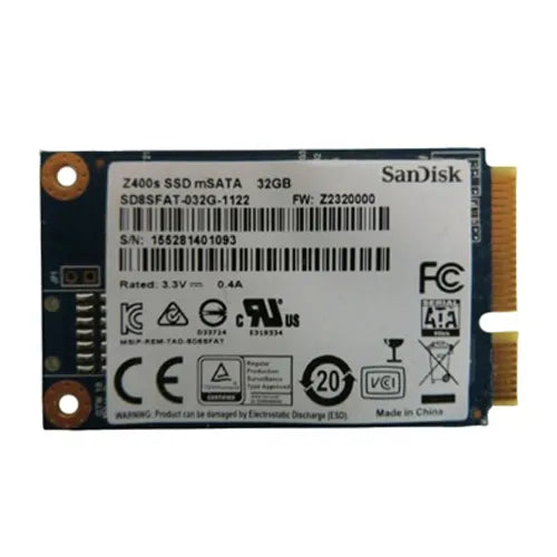 SD8SFAT-032G-1122 SanDisk Z400s Series 32GB SATA 6Gb/s mSATA Solid State Drive