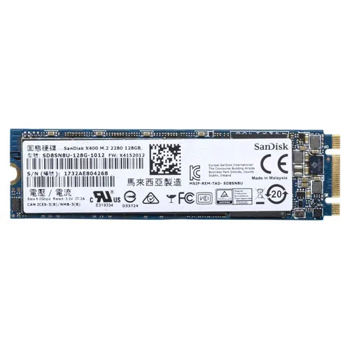 SD8SN8U-128G-1012 SanDisk X400 128GB Triple-Level Cell SATA 6Gb/s M.2 2280 Solid State Drive