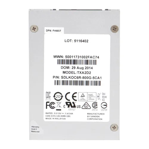 SDLKOC6R-800G-5CA1 SanDisk Optimus Eco 800GB Multi-Level Cell SAS 6Gb/s Mixed Use 2.5-Inch Solid State Drive