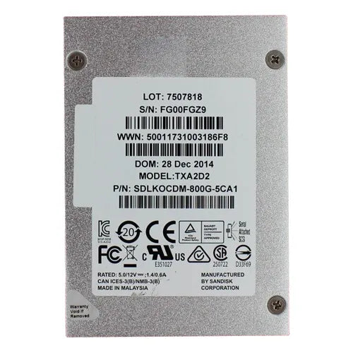 SDLKOCDM-800G-5CA1 SanDisk Optimus Ascend 800GB Enterprise Multi-Level Cell SAS 6Gb/s 2.5-Inch Solid State Drive