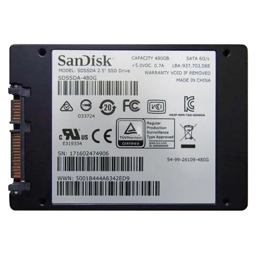 SDSSDA-480G SanDisk 480GB Multi-Level Cell SATA 6Gb/s 2.5-Inch Solid State Drive