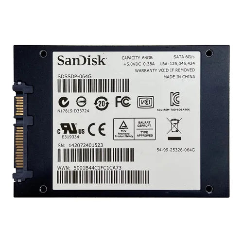 SDSSDP-064G SanDisk 64GB Multi-Level Cell SATA 6Gb/s 2.5-Inch Solid State Drive