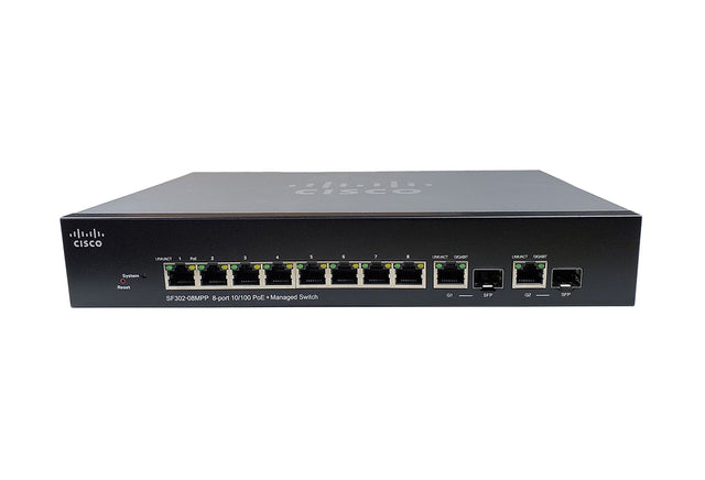 SF302-08MPP-K9-NA - Cisco Small Business 300 8-Ports PoE+ FE Switch