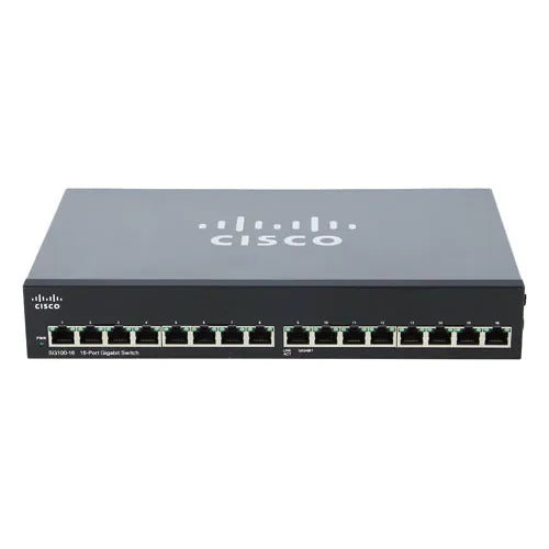 SG100-16-NA-RF Cisco Small Business 100 Series SG100-16 16 x Ports 10/100/1000Base-T Layer 2 Unmanaged Gigabit Ethernet Network Switch