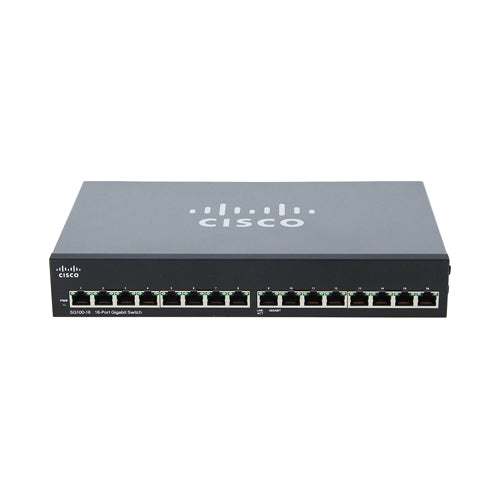 SG100-16-UK-RF Cisco Small Business 100 Series SG100-16 16 x Ports 10/100/1000Base-T Layer 2 Unmanaged Gigabit Ethernet Network Switch