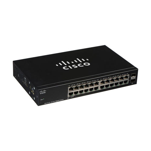 SG112-24-NA-RF Cisco Small Business 110 Series SG112-24 24 x Ports 10/100/1000Base-T + 2 x Ports Combo SFP (mini-GBIC) Rack-Mountable 1U Unmanaged Gigabit Ethernet Network Switch
