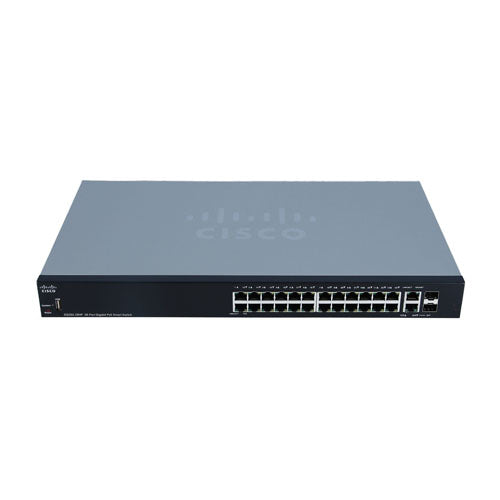 SG250-26HP-K9NA-RF Cisco Small Business 250 Series SG250-26HP 24 x Ports PoE+ 10/100/1000Base-T + 2 x Ports Combo SFP Rack-Mountable Layer 2 Managed Gigabit Ethernet Network Switch