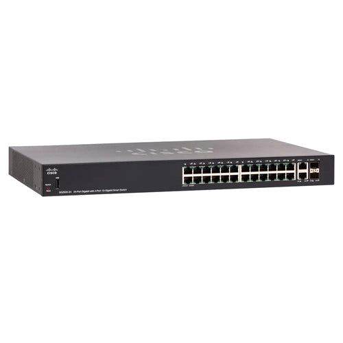 SG250X-24-K9-NA Cisco Small Business 250 Series SG250X-24 24 x RJ-45 Ports 10/100/1000Base-T + 2 x SFP+ Ports Stackable Layer 3 Managed Rack-mountable Gigabit Ethernet Network Switch