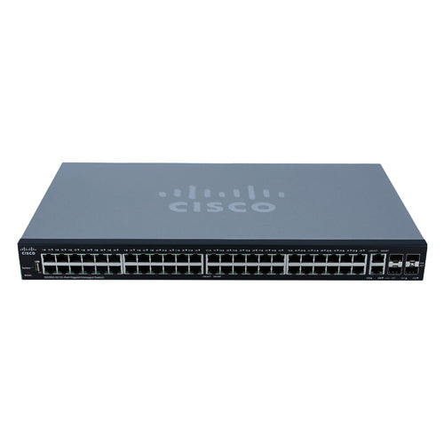 SG350-52-K9 Cisco Small Business 350 Series SG350-52 48 x Ports 10/100/1000Base-T + 2 x Ports SFP Layer 3 Managed Rack-mountable Gigabit Ethernet Network Switch