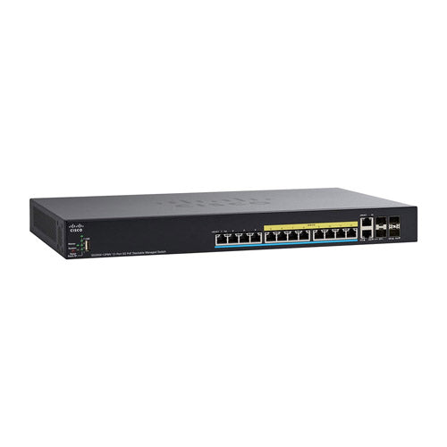 SG350X-12PMV-K9-EU Cisco Small Business 350X Series SG350X-12PMV 24 x Ports PoE+ 5GBase-T + 2 x Ports 10GBase-T Combo SFP+ + 2 x Ports 10GBase-X SFP+ Managed Layer 3 Gigabit Ethernet Network Switch