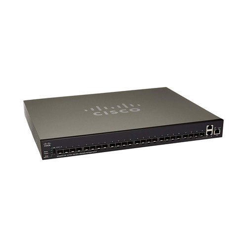 SG350XG-24F-K9-UK Cisco Small Business 350X Series SG350XG-24F 24 x Ports SFP+ 10GBase-T + 2 x Ports Combo SFP+ Stackable Rack-mountable 1U Layer 3 Managed Gigabit Ethernet Network Switch