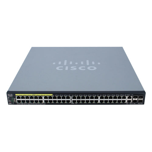 SG550X-48MP-K9-NA Cisco Small Business 350X Series SG350X-48MP 48 x Ports PoE+ 10/100/1000Base-T + 2 x Ports 10GBase-T Combo SFP+ + 2 x Ports SFP+ Stackable Rack-mountable Layer 3 Managed Gigabit Ethernet Network Switch