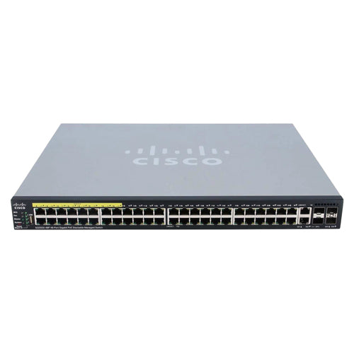 SG550X-48P-K9 Cisco Small Business 550X Series SG550X-48P 48 x Ports PoE+ 10/100/1000Base-T + 2 x Ports 10GBase-T Combo SFP+ + 2 x Ports SFP+ Stackable Rack-mountable Layer 3 Managed Gigabit Ethernet Network Switch