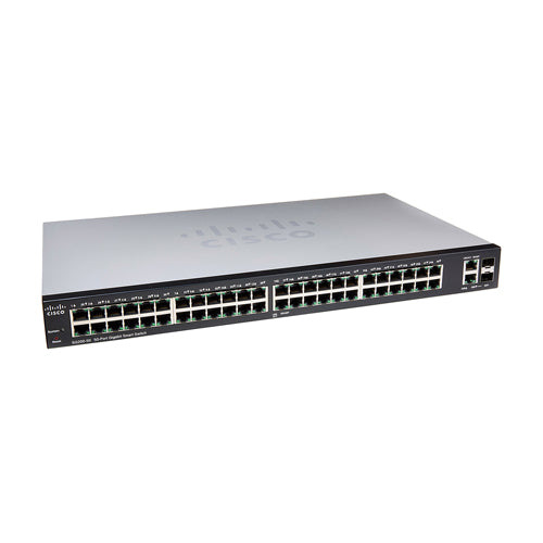 SLM2048T-AU-RF Cisco 200 SG200-50P 48 x Ports 10/100/1000Base-T + 2 x Ports Combo SFP (mini-GIBIC) Layer 2 Managed 1U Rack-Mountable Gigabit Ethernet Smart Network Switch