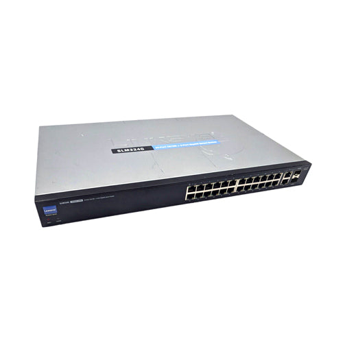 SLM224G-RF Cisco 24 x Ports 10/100Base-TX + 2 x Ports Combo SFP (mini-GBIC) Layer 2 Managed 1U Rack-Mountable Fast Ethernet Network Switch