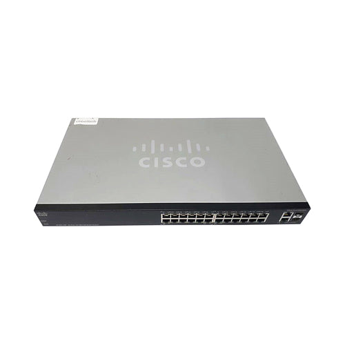 SLM224P Cisco Small Business 200 Series SF200-24P 24 x Ports PoE 10/100Base-T + 2 x Ports Combo SFP (mini-GBIC) Rack-Mountable Layer 2 Managed Fast Ethernet Network Switch