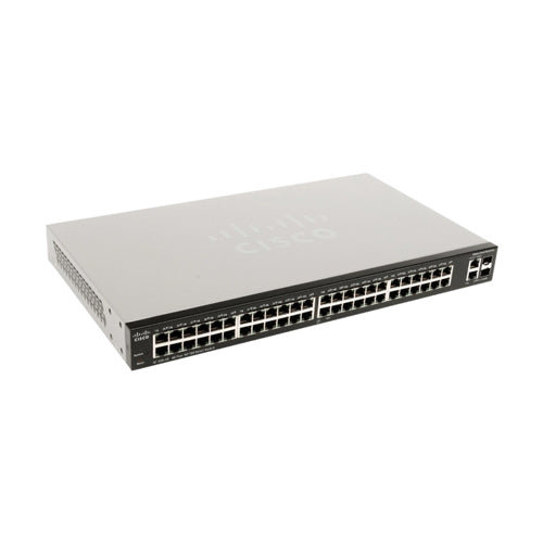 SLM248GT-UK Cisco Small Business 200 Series SF200-48 48 x Ports 10/100Base-T + 2 x Ports Combo SFP (mini-GBIC) Rack-Mountable Layer 2 Managed Fast Ethernet Network Switch