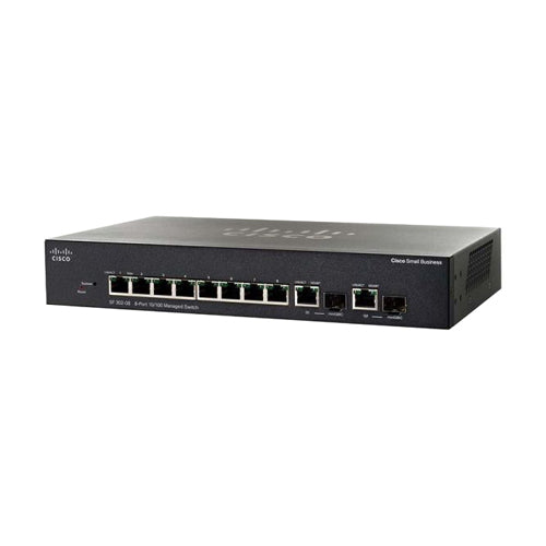 SRW208G-K9-JP Cisco Small Business 300 Series SF302-08 8 x Ports 10/100Base-TX + 2 x Combo SFP mini-GBIC Layer 3 Managed 1U Rack-Mountable Gigabit Ethernet Netwok Switch