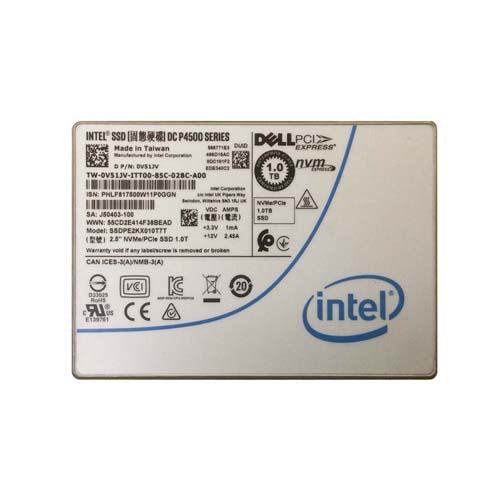SSDPE2KX010T7T Intel DC P4500 1TB Triple-Level Cell PCI Express 3.1 x4 NVMe 2.5-Inch Solid State Drive