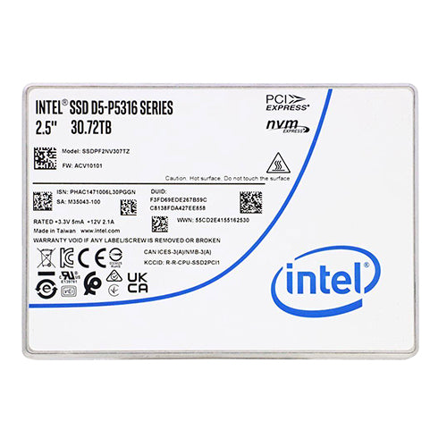 SSDPF2NV307TZN1 Solidigm 30.72TB Quad-Level Cell PCI Express NVMe 4.0 x4 2.5-Inch Solid State Drive