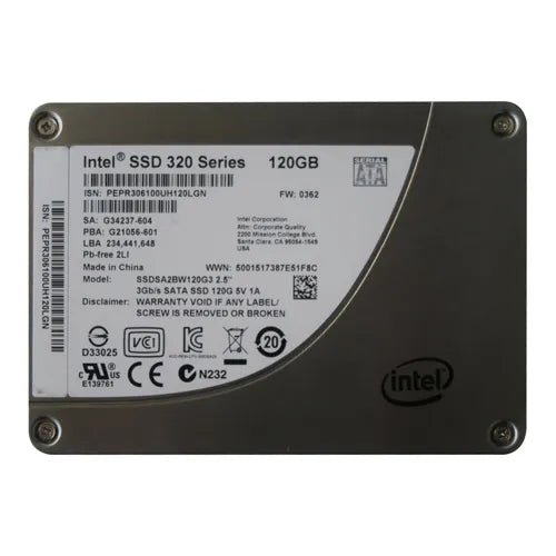 SSDSA2BW120G301 Intel 320 120GB Multi-Level Cell SATA 3Gb/s 2.5-Inch Solid State Drive