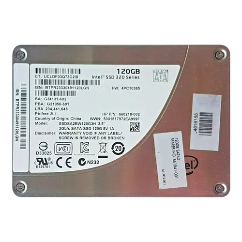 SSDSA2BW120G3H Intel 320 120GB Multi-Level Cell SATA 3Gb/s 2.5-Inch Solid State Drive