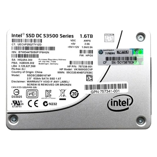SSDSC2BB016T4P Intel DC S3500 1.6TB Multi-Level Cell SATA 6Gb/s 2.5-Inch Solid State Drive