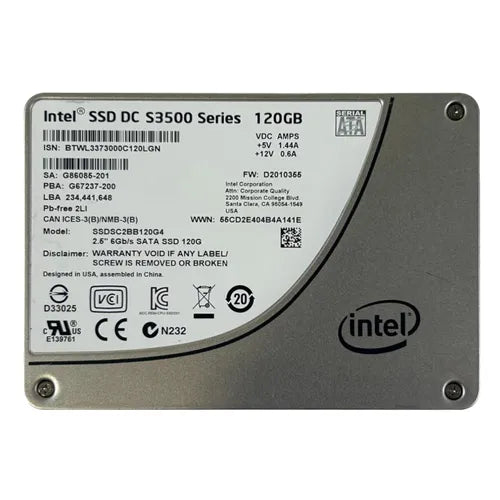 SSDSC2BB120G4 Intel DC S3500 120GB Multi-Level Cell SATA 6Gb/s 2.5-Inch Solid State Drive