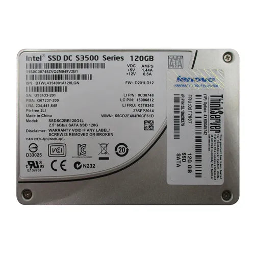 SSDSC2BB120G4L Intel DC S3500 120GB Multi-Level Cell SATA 6Gb/s 2.5-Inch Solid State Drive