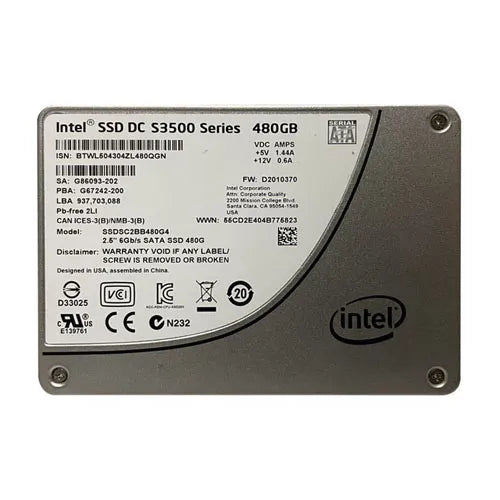 SSDSC2BB480G4 Intel DC S3500 480GB Multi-Level Cell SATA 6Gb/s 2.5-Inch Solid State Drive