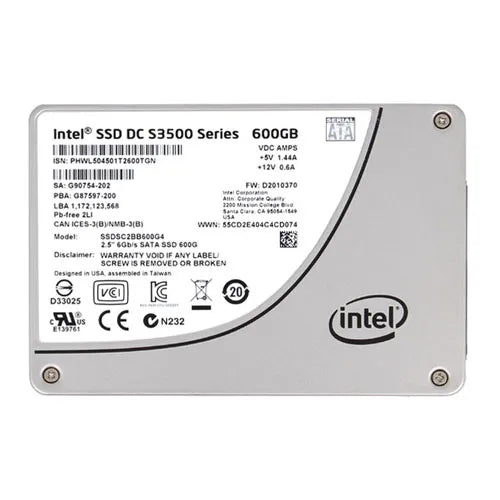 SSDSC2BB600G401 Intel DC S3500 600GB Multi-Level Cell SATA 6Gb/s 2.5-Inch Solid State Drive
