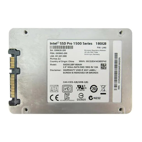 SSDSC2BF180A4H Intel Pro 1500 180GB Multi-Level Cell SATA 6Gb/s 2.5-Inch Solid State Drive