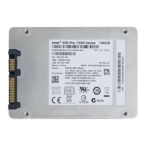 SSDSC2BF180A4L Intel Pro 1500 180GB Multi-Level Cell SATA 6Gb/s 2.5-Inch Solid State Drive