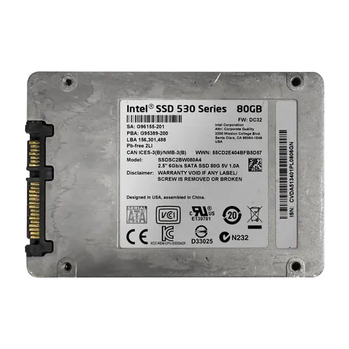 SSDSC2BW080A4 Intel 530 80GB Multi-Level Cell SATA 6Gb/s NAND Flash 2.5-Inch Solid State Drive