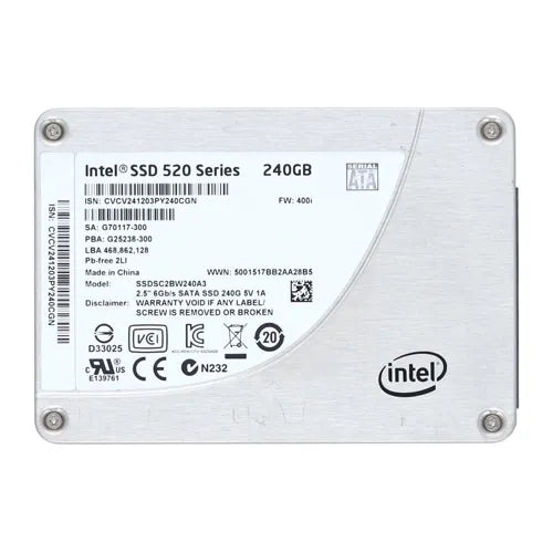 SSDSC2BW240A3 Intel 520 Series Multi-Level Cell 240GB SATA 6Gb/s 2.5-Inch Solid State Drive