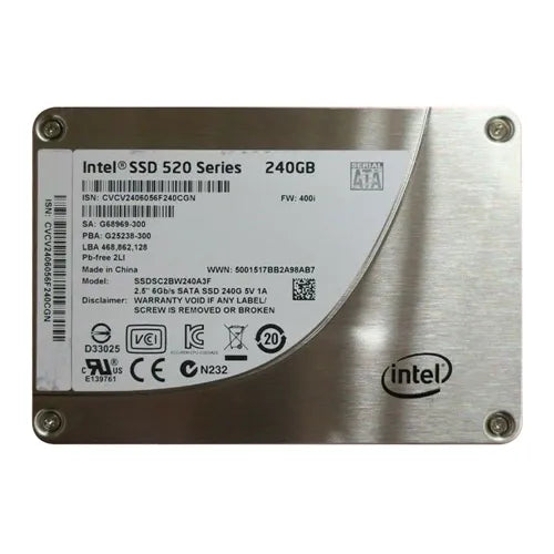 SSDSC2BW240A3F Intel 520 240GB Multi-Level Cell SATA 6Gb/s 2.5-Inch Solid State Drive