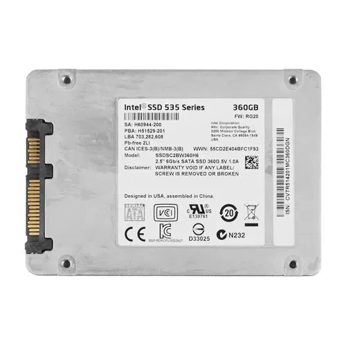 SSDSC2BW360H6 Intel 535 360GB Multi-Level Cell SATA 6Gb/s 2.5-Inch Solid State Drive