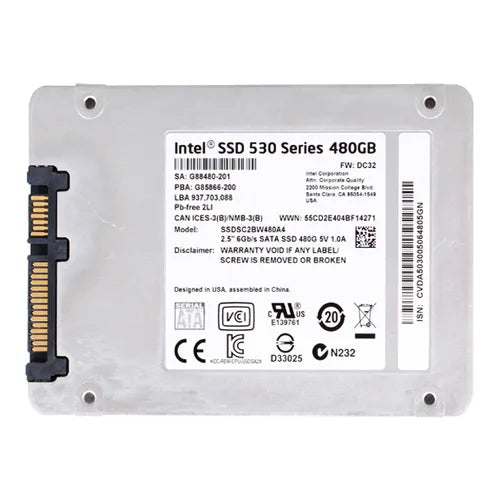 SSDSC2BW480A401 Intel 530 480GB Multi-Level Cell SATA 6Gb/s 2.5-Inch Solid State Drive