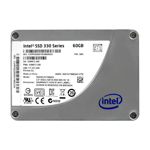 SSDSC2CT060A3K5 Intel 330 60GB Multi-Level Cell SATA 6Gb/s NAND Flash 2.5-Inch Solid State Drive