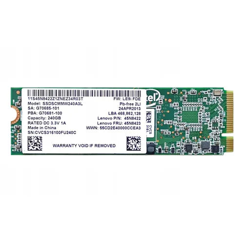 SSDSCMMW240A3L Intel 521 240GB Multi-Level-Cell SATA 6Gb/s M.2 2280 Solid State Drive