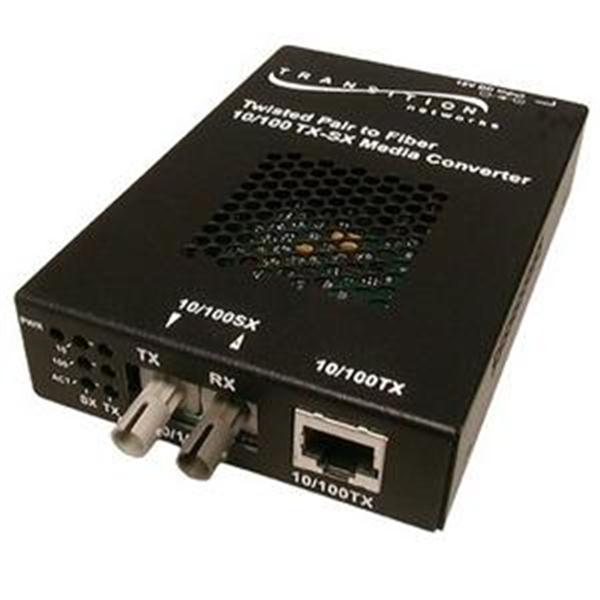 SSEFE1022-100 Transition 10Base-T or 100Base-TX (RJ45) to 10Base-FL or 100Base-FX (ST) Single-Mode 1310 NM 40 Kilometers/24.9 Miles for Speed Selectable Copper to Fiber Media Converter