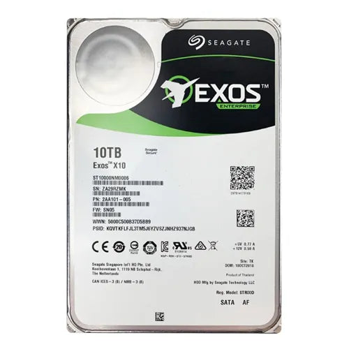 ST10000NM0086 Seagate Exos X10 10TB 7200RPM SATA 6Gb/s 256MB Cache 512e 3.5-Inch Hard Drive