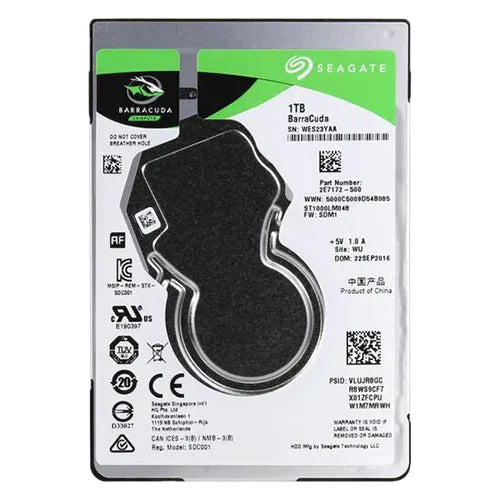 ST1000LM048 Seagate BarraCuda 1TB 5400RPM SATA 6Gb/s 128MB Cache (512e) 2.5-inch Hard Drive
