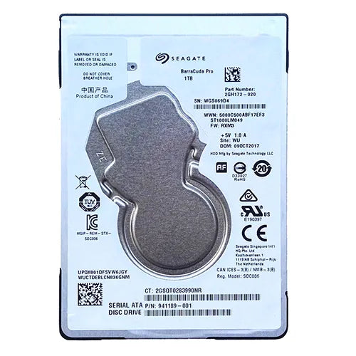 ST1000LM049 Seagate BarraCuda Pro 1TB 7200RPM SATA 6Gb/s 128MB Cache (512e) 2.5-inch Hard Drive